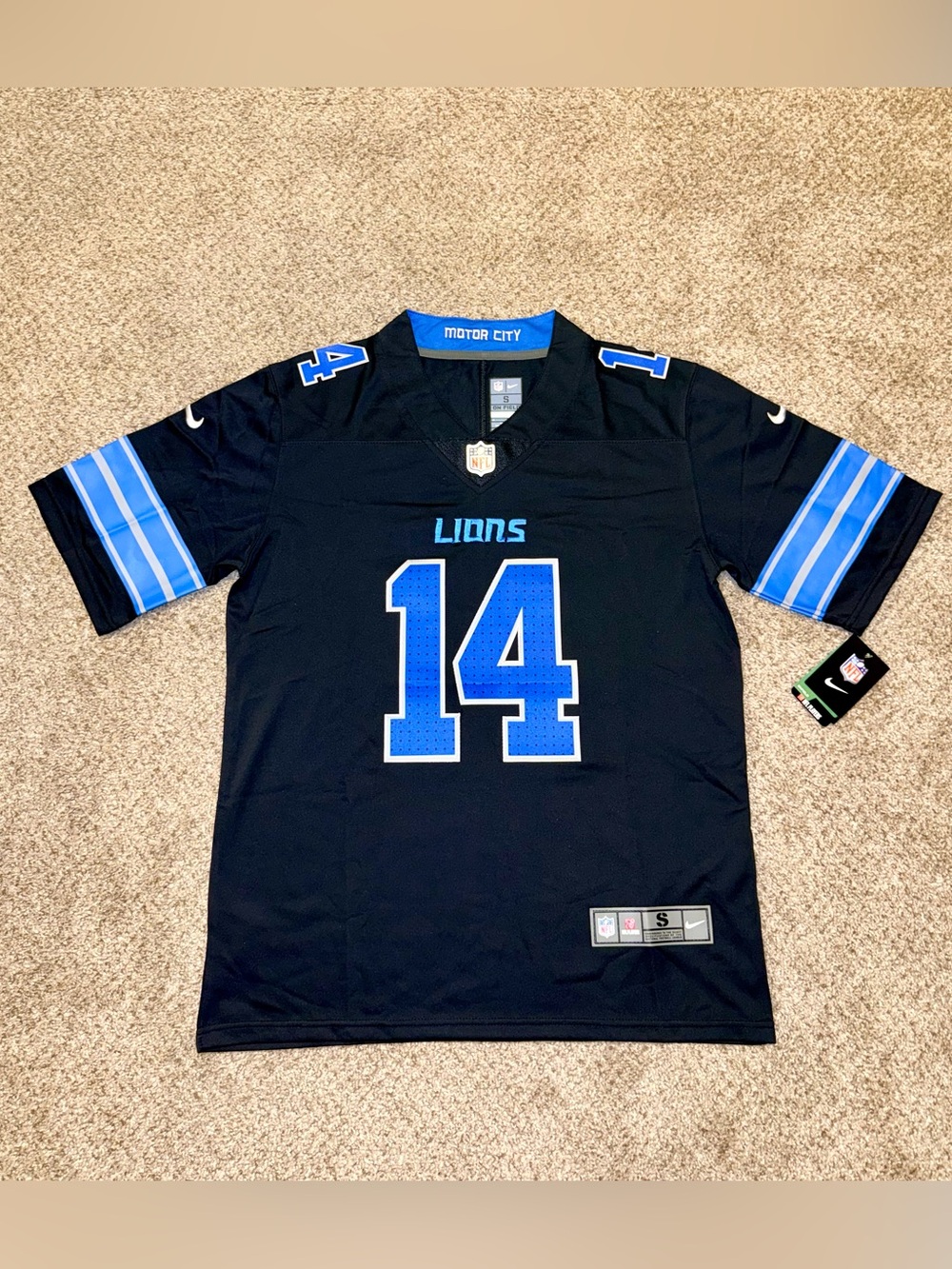 Nike Detroit Lions Amon-Ra St. Brown #14 Black Alternate Jersey Men's Small NWT